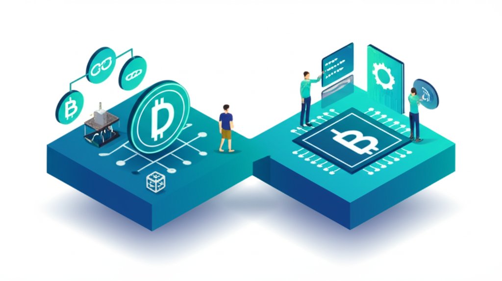 Infographic comparing crypto coins and tokens, explaining key differences for investors.