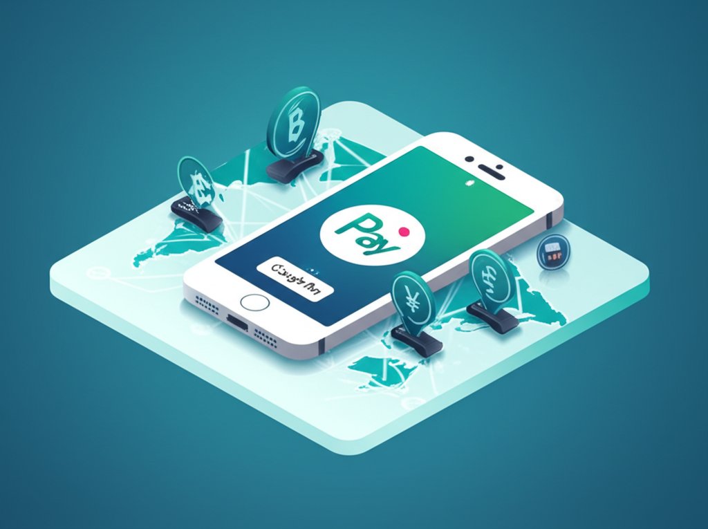 Google Pay app active on iPhone screen, highlighting its international payment availability.