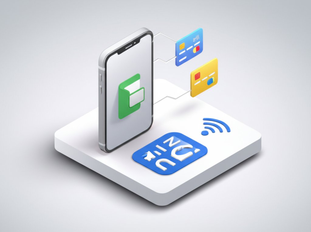 Google Wallet logo on iPhone screen, confirming mobile payment compatibility.