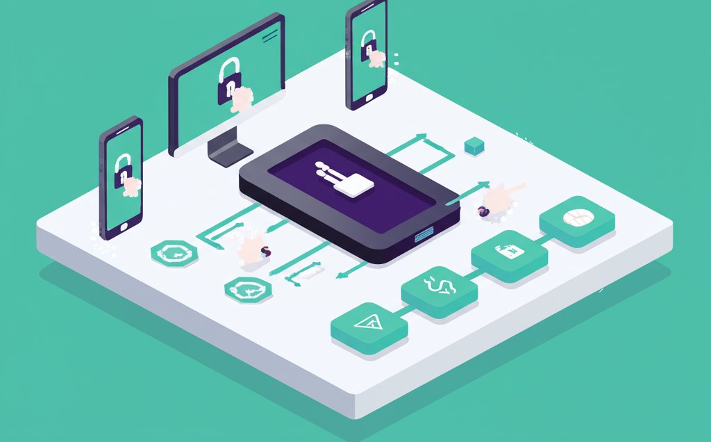 Step-by-step guide explaining how a hardware wallet secures cryptocurrency private keys.