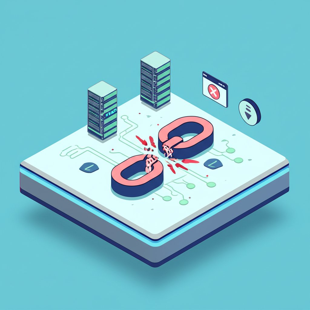 Graphic illustrating unavoidable cryptocurrency service interruptions and outages.