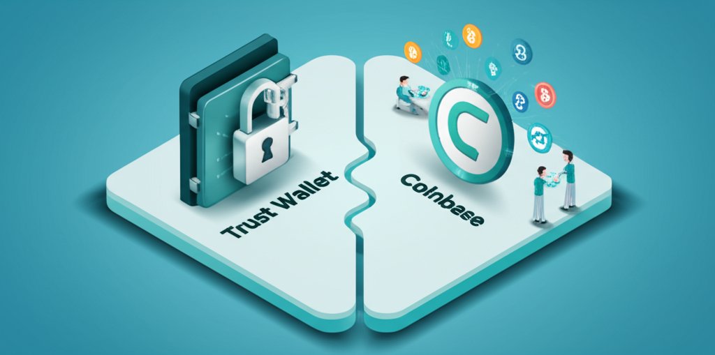 Trust Wallet vs Coinbase: Crypto wallet and exchange comparison.