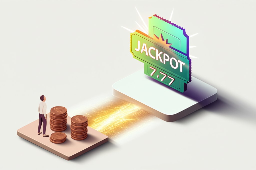 Visualizing financial shift: predictable income to high-risk, lottery-like gains.