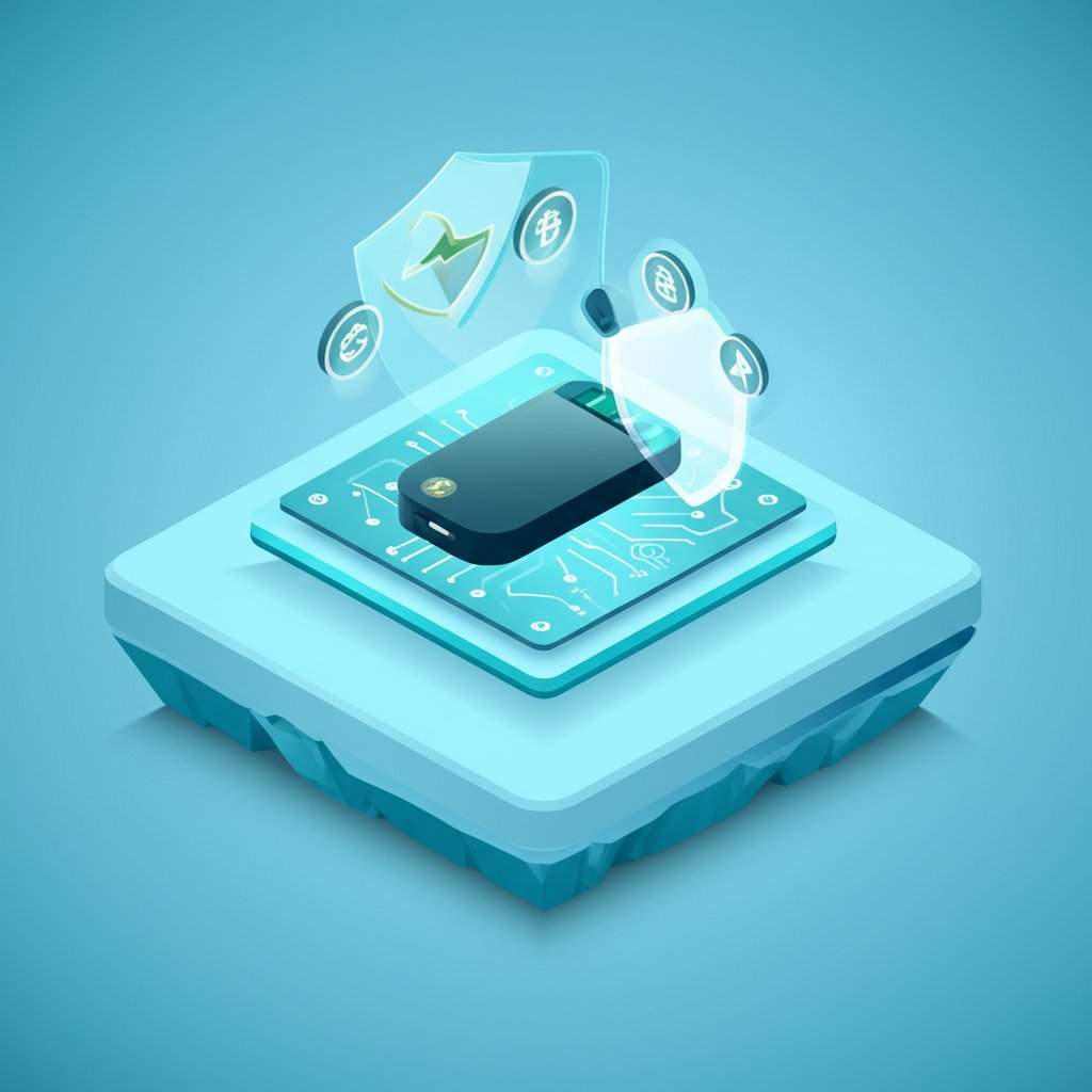 Hardware wallet anatomy: secure offline private key storage and transaction signing.